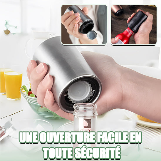 Ouvre-bouteille Automatique en Acier Inoxydable - Ouvre-bière Magnétique à Pression, Facile et Rapide