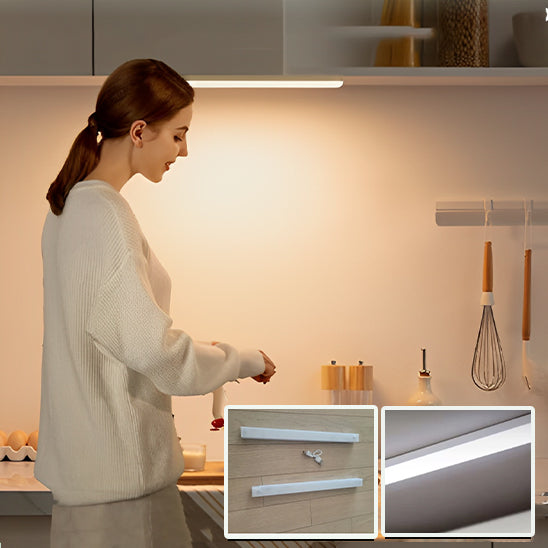 Veilleuse LED sans fil avec détecteur de mouvement – Éclairage armoire, escalier et cuisine | Rechargeable USB Type-C